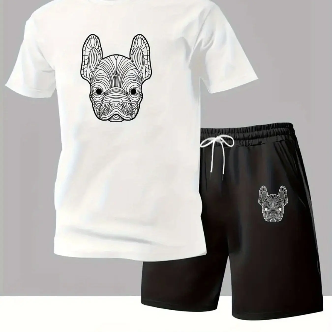 

Men's trend casual loose sports short-sleeved shorts set quick-drying sweat-absorbing soft breathable men's T-shirt shorts set