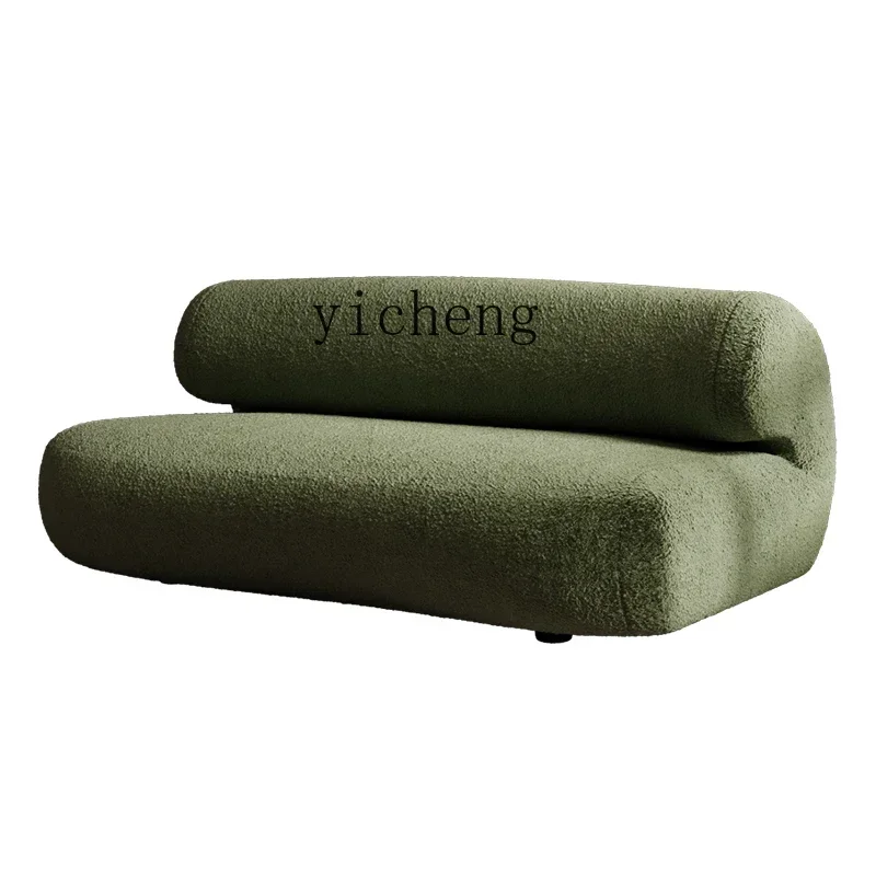 

YFY wabi-sabi fabric sofa retro beauty salon homestay straight lamb wool sofa