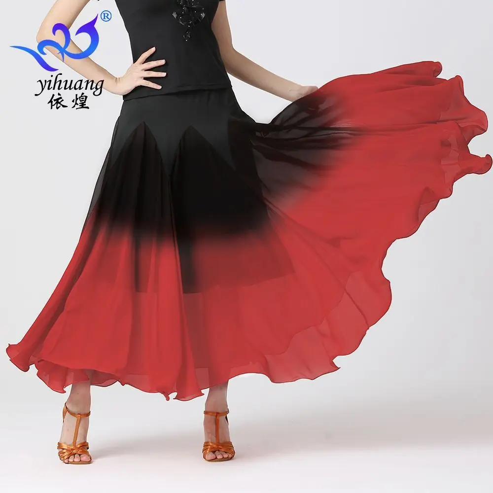 Modern Dance Half Skirt Social Dance Big Swing Skirt Gradually Changing Color Practice Performance Dress Dance Dress Performance