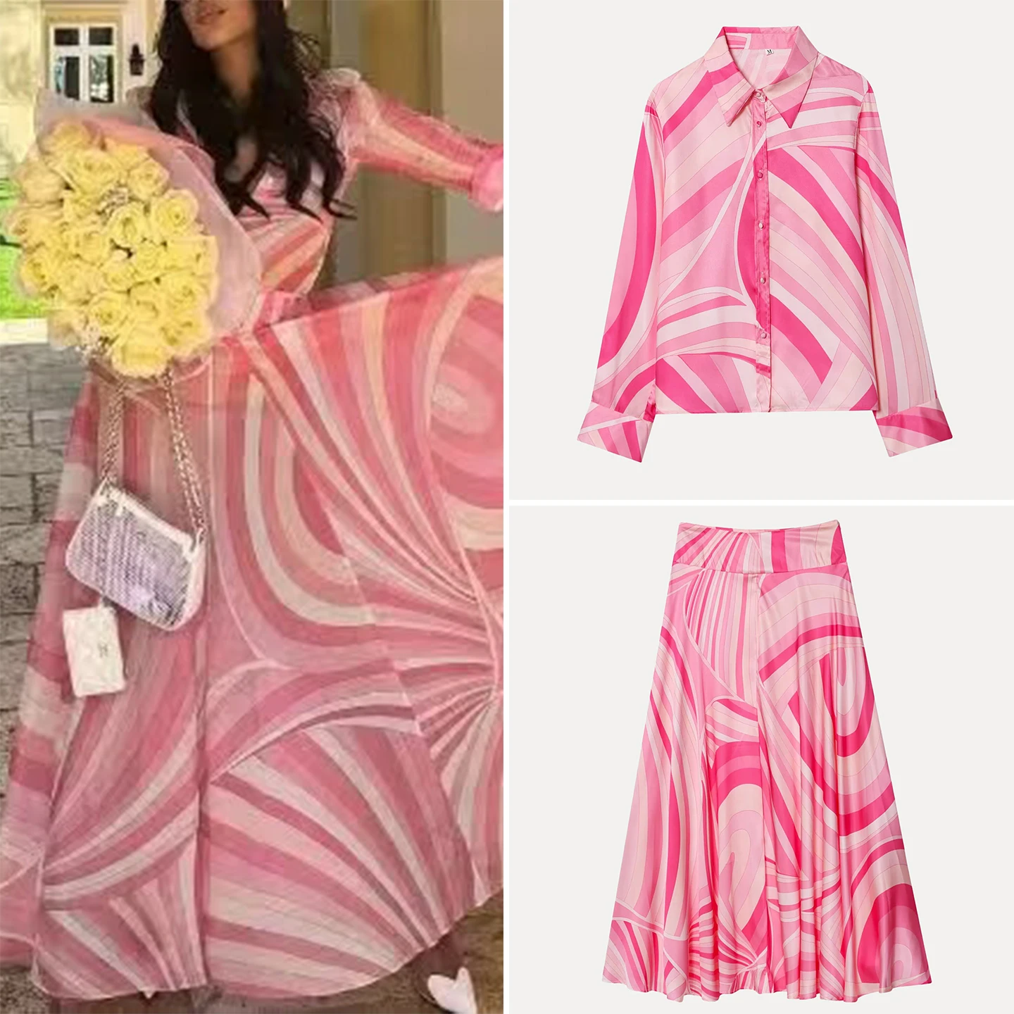 

Женская юбка длиной Long Sve с принтом irt f, комплект Faion, осень 2021, брендовая европейская одежда Z Four Seasons Wear