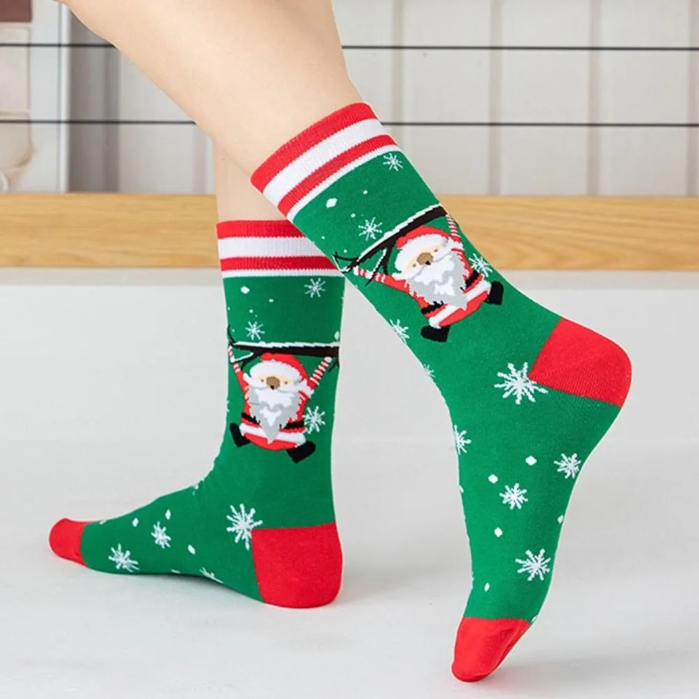 Autumn Warm Soft Comfortable Japanese Cartoon Christmas Socks Cotton Medium Tube Socks Female Socks