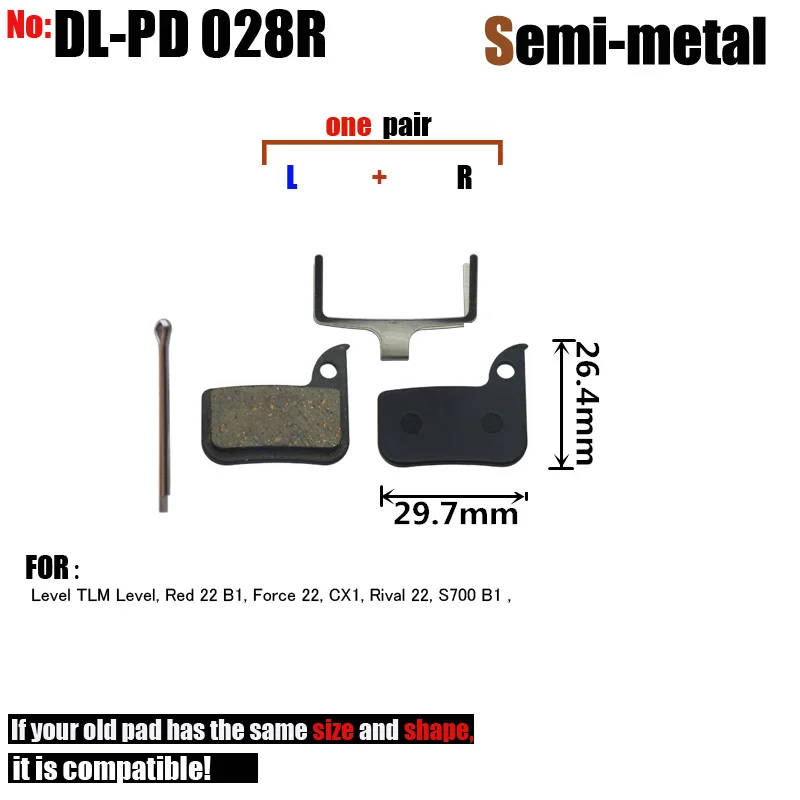 DELT 4/10 Pair Bicycle Disc Brake Pads,For SRAM AVID ,Level,TLM,Level,Red 22,B1,Force 22 ,CX1,Rival 22,S700,Semi-Metallic BIKE