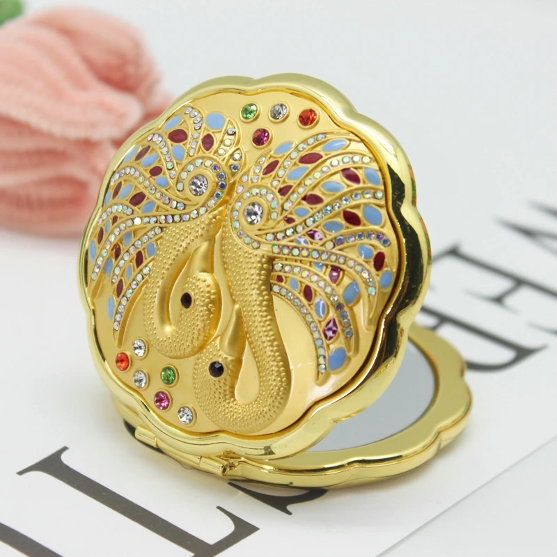 SHINNYGIFTS Wedding Favor Swan Round Compact Mirror Portable Mirror Gifts image 2