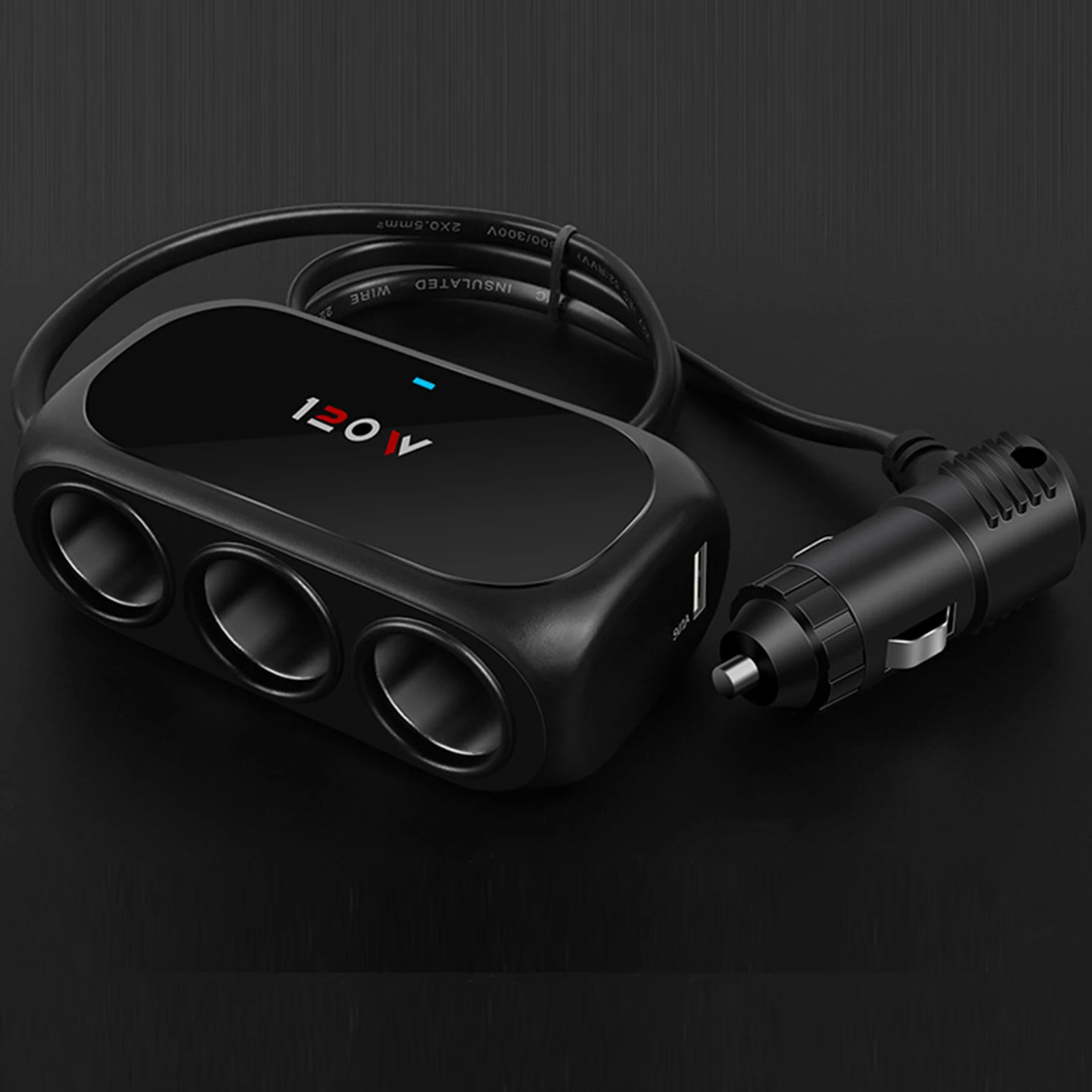 Dual USB Interface Car Cigarettes Lighter LED Charging Indicator Light Car Charger Adapter for Intelligent  of Cars and Phones