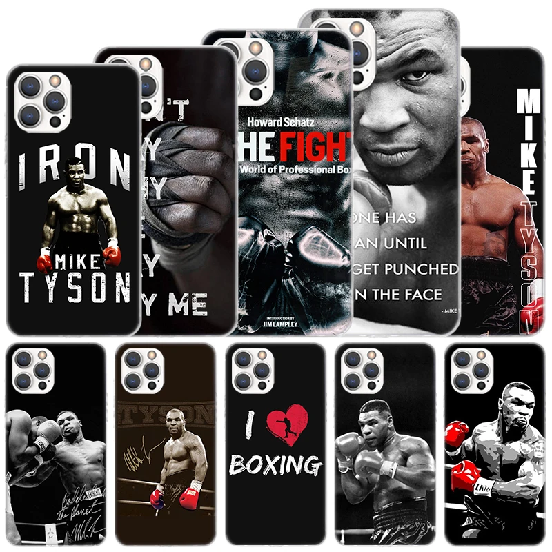 Mike tyson boxer mann weiche hülle für iphone 16 15 plus 11 12 13 mini 14 pro max apfel telefon abdeckung x xs xr se 7 8 se coque 11 12 13