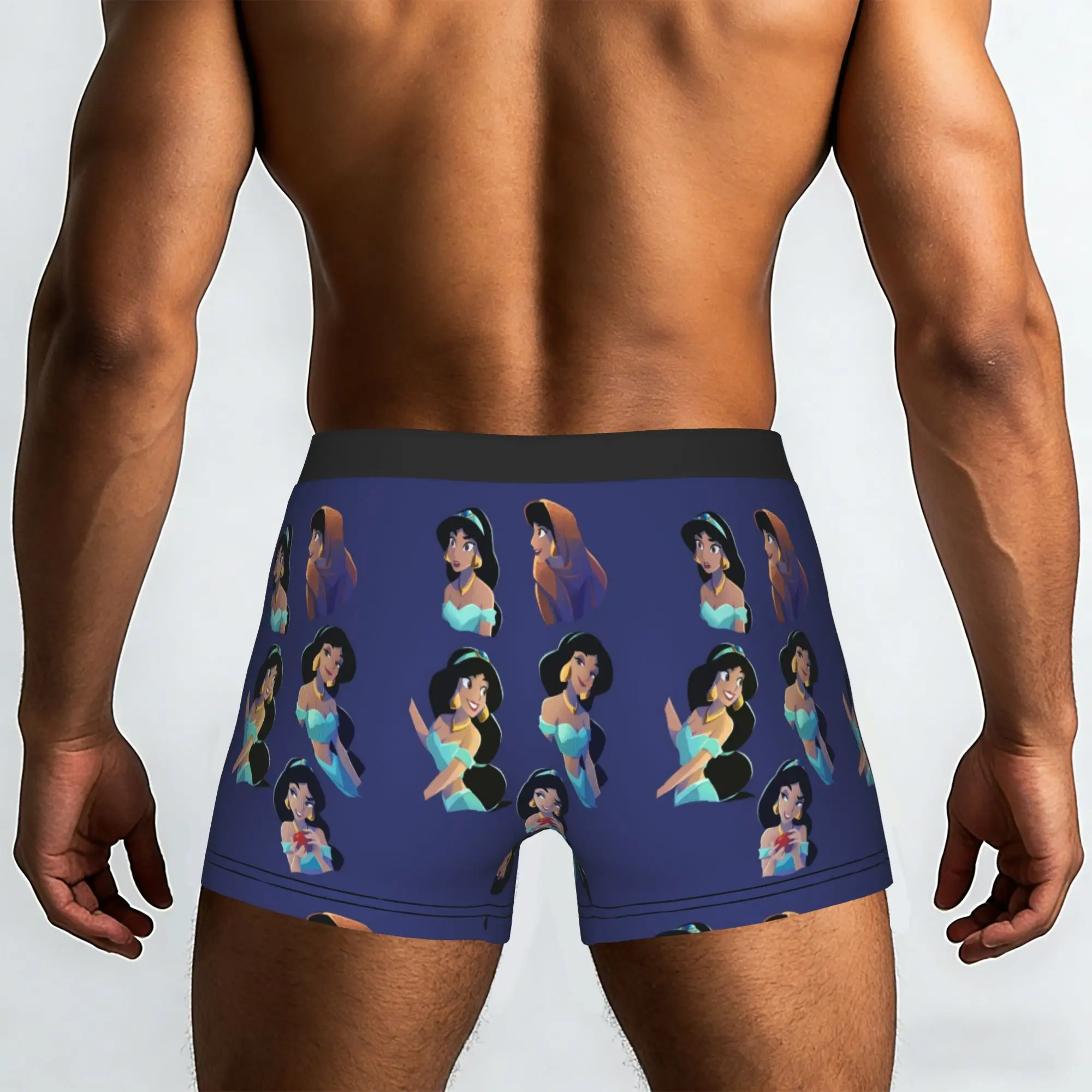 Custom Cute Cartoon A-Aladdin Underwear Men Stretch Aladdin Boxer Briefs Shorts Panties Soft Underpants For Male