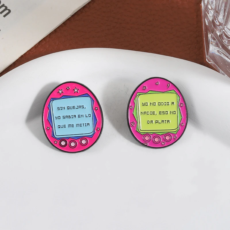 الإسبانية شاشة إلكترونية النص المينا دبابيس SIN QUEJAS ، YO SABIA EN LO QUE ME METIA دبابيس شارة التلبيب مجوهرات هدية للأصدقاء #3