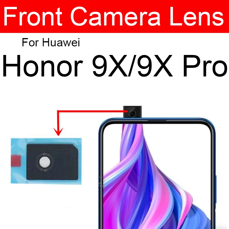 Front Rear Camera Glass Lens For Huawei Honor 9X 9X Pro Back+Front Camera Glass Lens with Sticker Parts For Honor 9x 9x pro