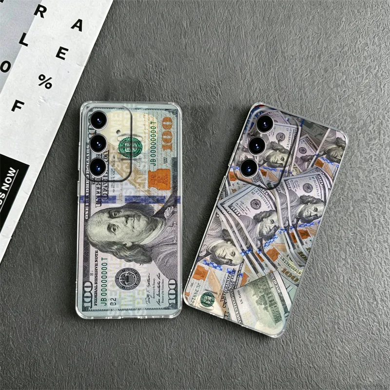 Banknote Dollar Cash Money Phone Case for Samsung A53 A52S A33 A32 A32 A22 A13 A12 Galaxy A04E A03S Core A02S A50S A51 A71 A73 A