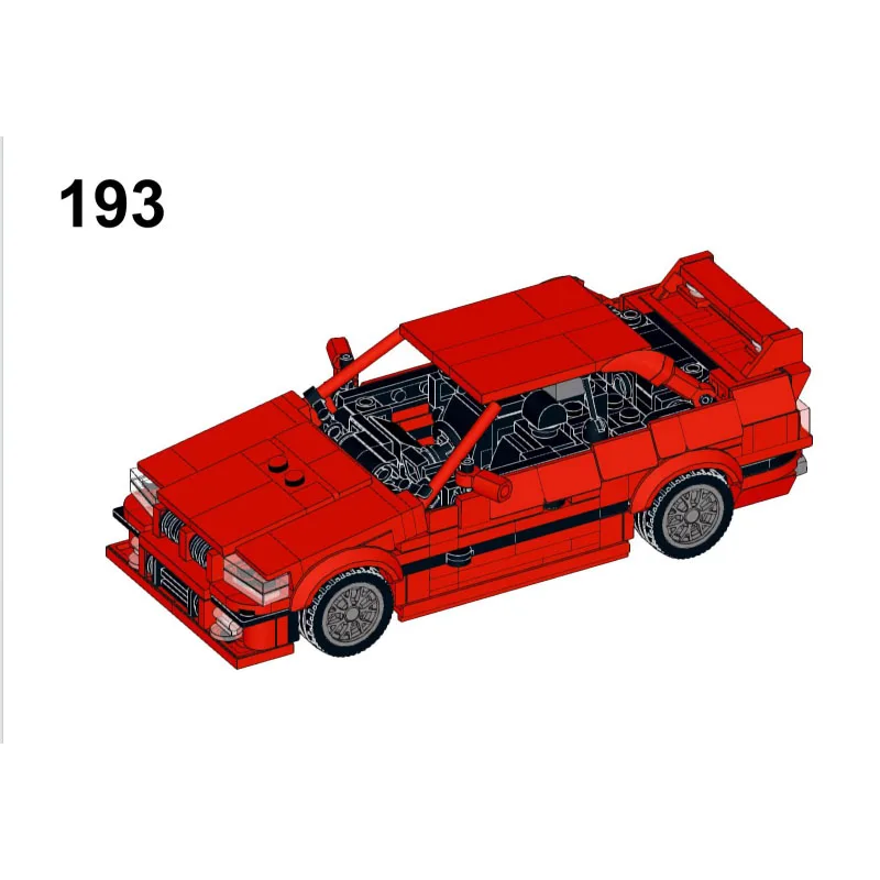 

MOC-122575 Red E36 Supercar Assembly Stitching Building Block Model MOC Creative Children's Birthday Building Block Toy Gift