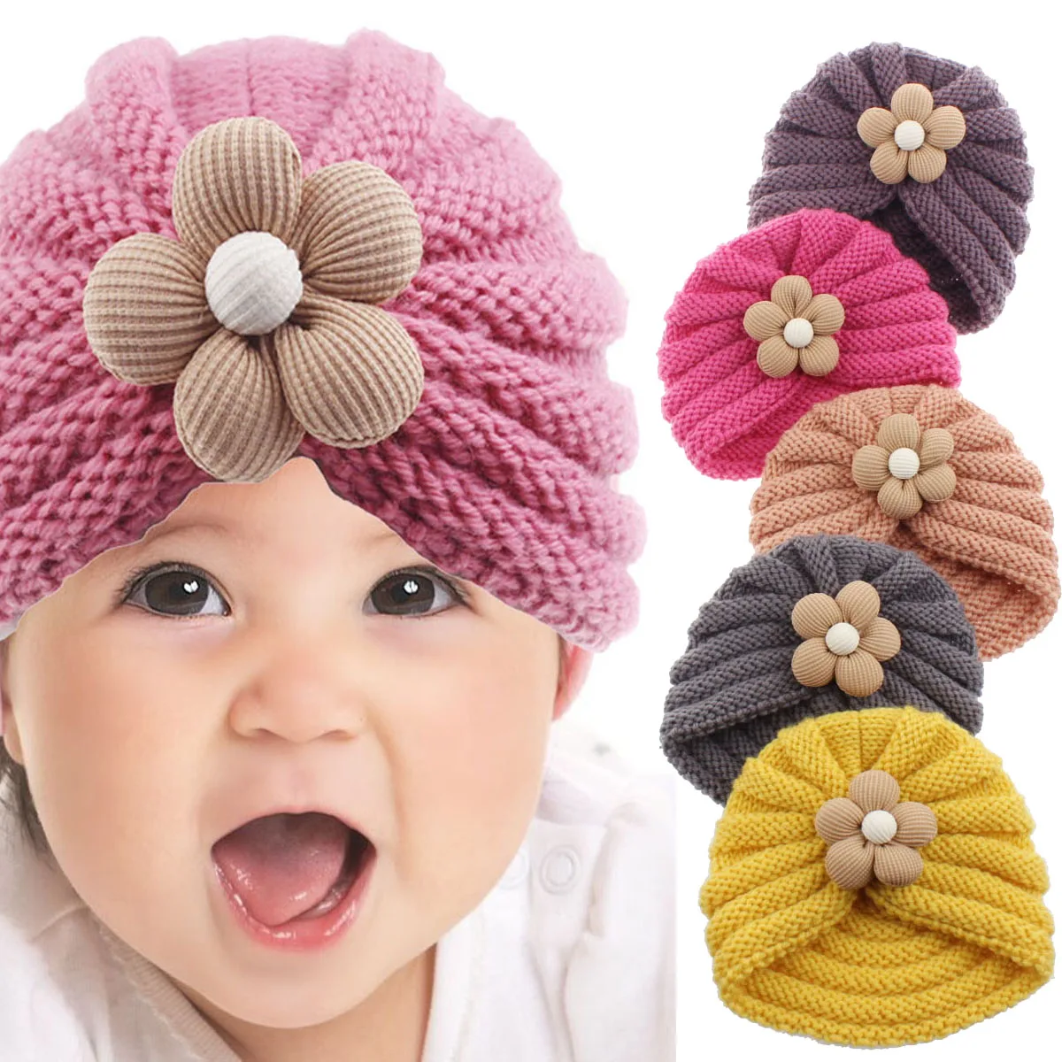 

1PCS Baby Boys Girls Hats Newborn Hospital Caps Infant Baby Keep Warm Wool Beanies Toddlers Kids Winter Hats