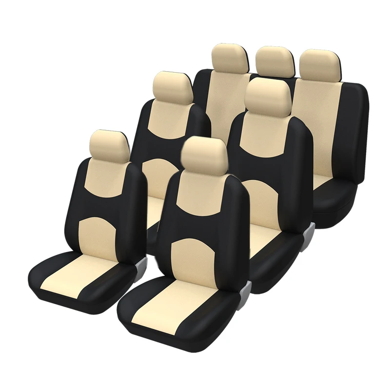 

Car Seat Cover Airbag Compatible Ventilation Cloth Protect Seat Universal Beige Interior Accessories For 1/2/5/7 seats