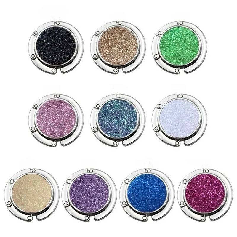 

1PC Round Folding Bag Hooks Colorful Hook Creative Portable Table Hanger Multi-Purpose Hook Home Storage Bathroom Desk Organizer