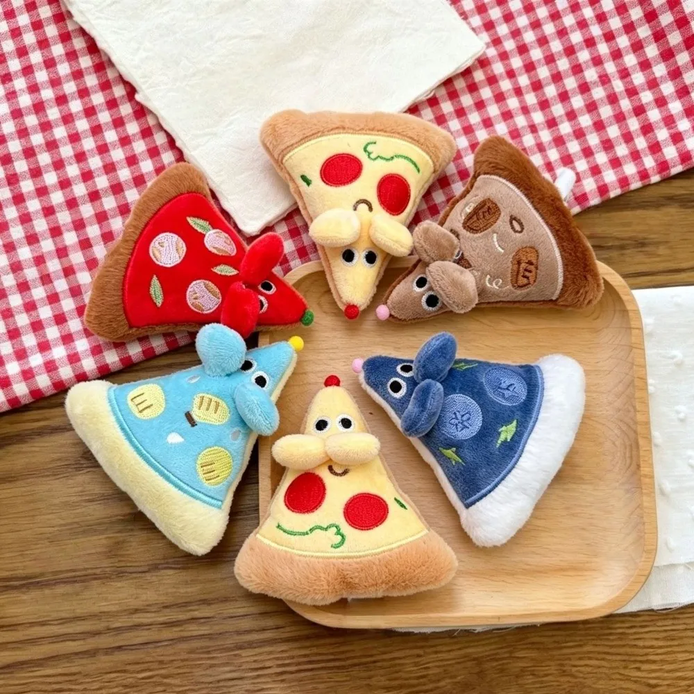 6pcs Potato Keychain Combination Pizza Mouse Keychain Cartoon Cute Friendship Pizza Pendant Fashion Plush BFF Keyring Party