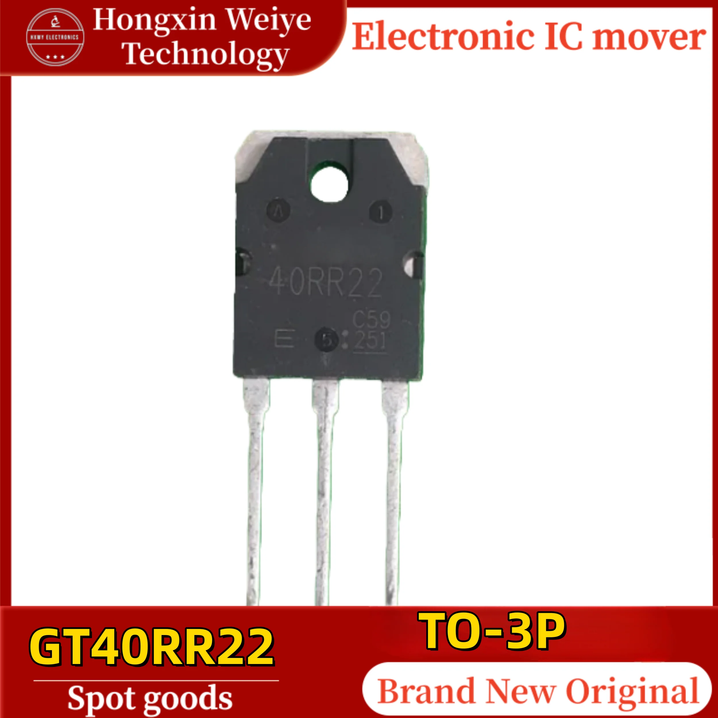 

(10/50) Silkscreened 40RR22 GT40RR22 IGBT power transistor TO-3P 1350V 40A In stock fast shipping.