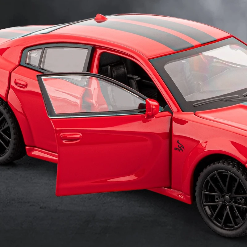 1:32 Dodge Charger SRT Sportwagen Legierung Automodell Sound und Licht Zurückziehen Kinderspielzeug Sammlerstücke Geburtstagsgeschenke