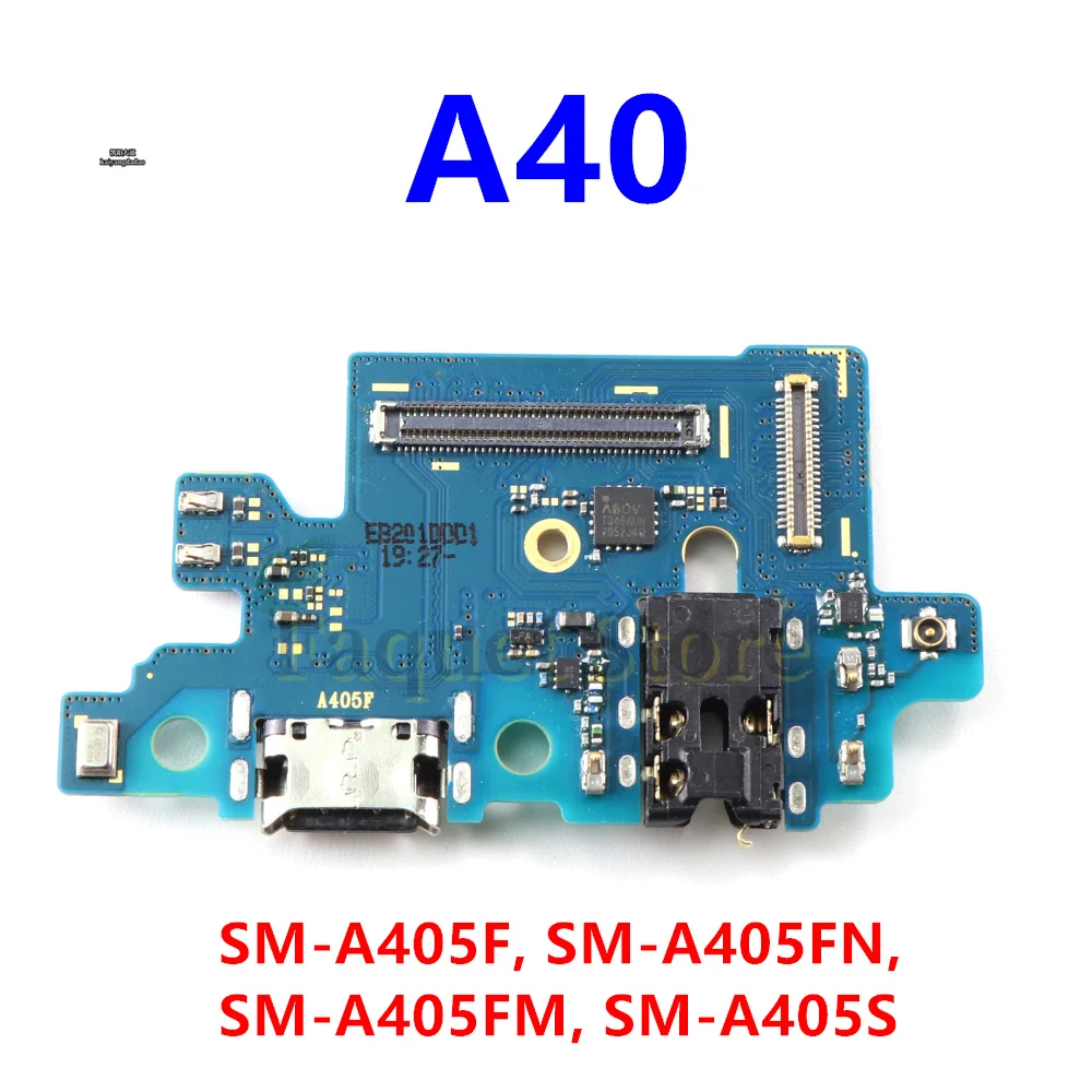 삼성 갤럭시 A40 SM-A405F, A405FN A405FM용 충전 포트, 충전 보드 USB 커넥터 PCB 소켓 플렉스 마이크 교체 수리