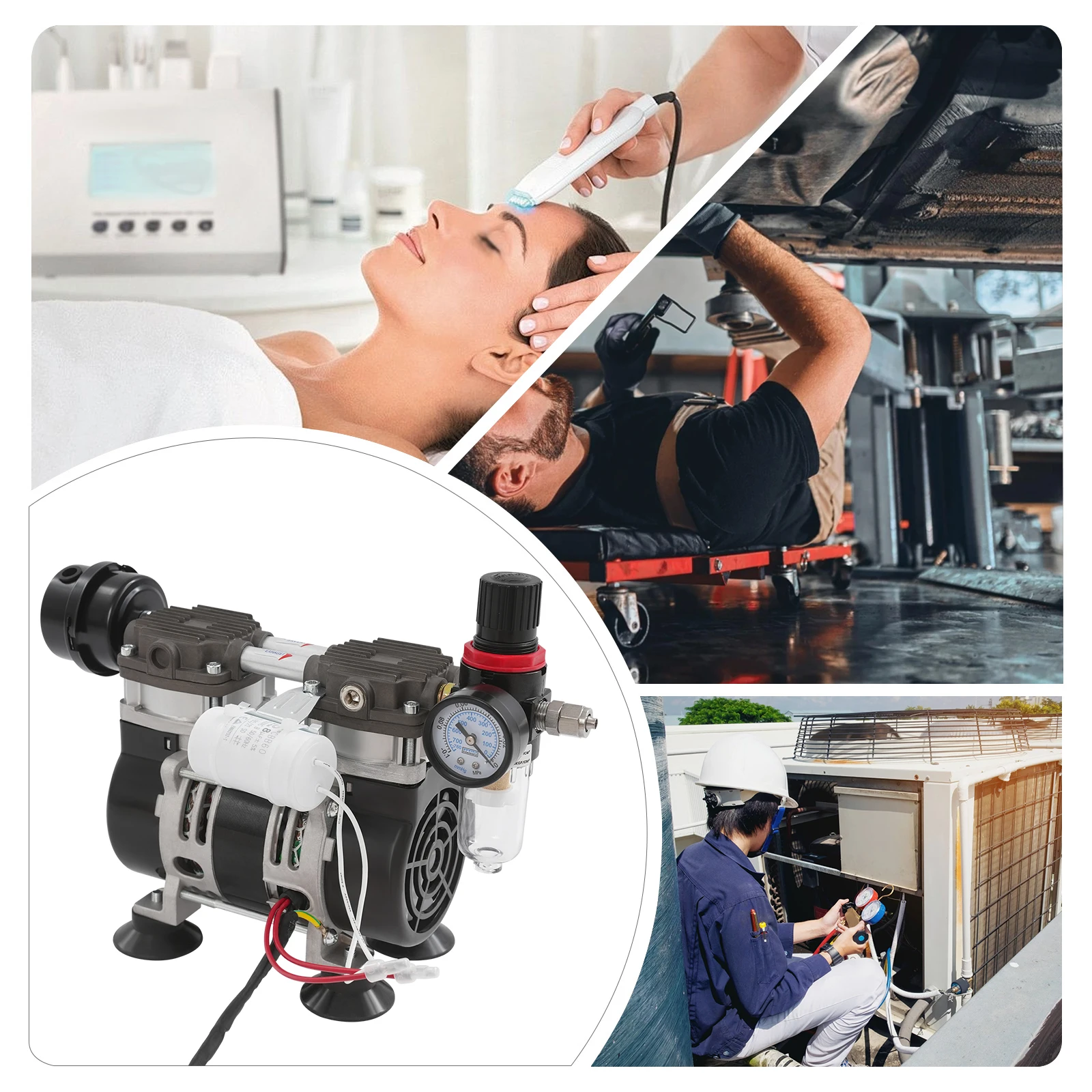 Freistehende 230W Labor-Vakuumpumpe aus Aluminiumguss OL210A Ölfreie Medizinische Geräuscharme Pumpe mit Kupferdrahtmotor und Luftfilter – Detail 5