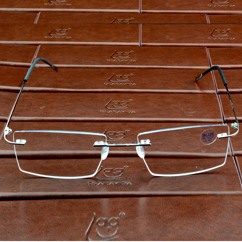 Clara Vida Titanium Alloy Rimless Silver Men Women Rectangular 10g Reading Glasses Rimless +1 +1.5 +2 +2.5 +3 +3.5 +4