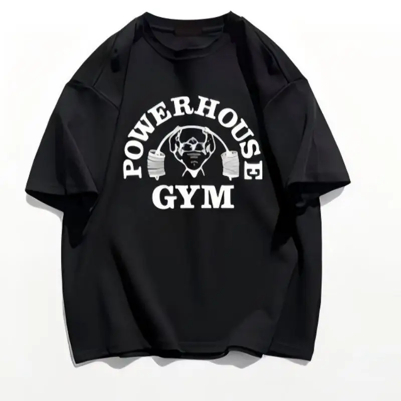 Workout T Shirt, Powerhouse Gym Graphic Top, Streetwear Fitness Outfit, Gift for Gym Lovers, Fashion Muscle Training Tee