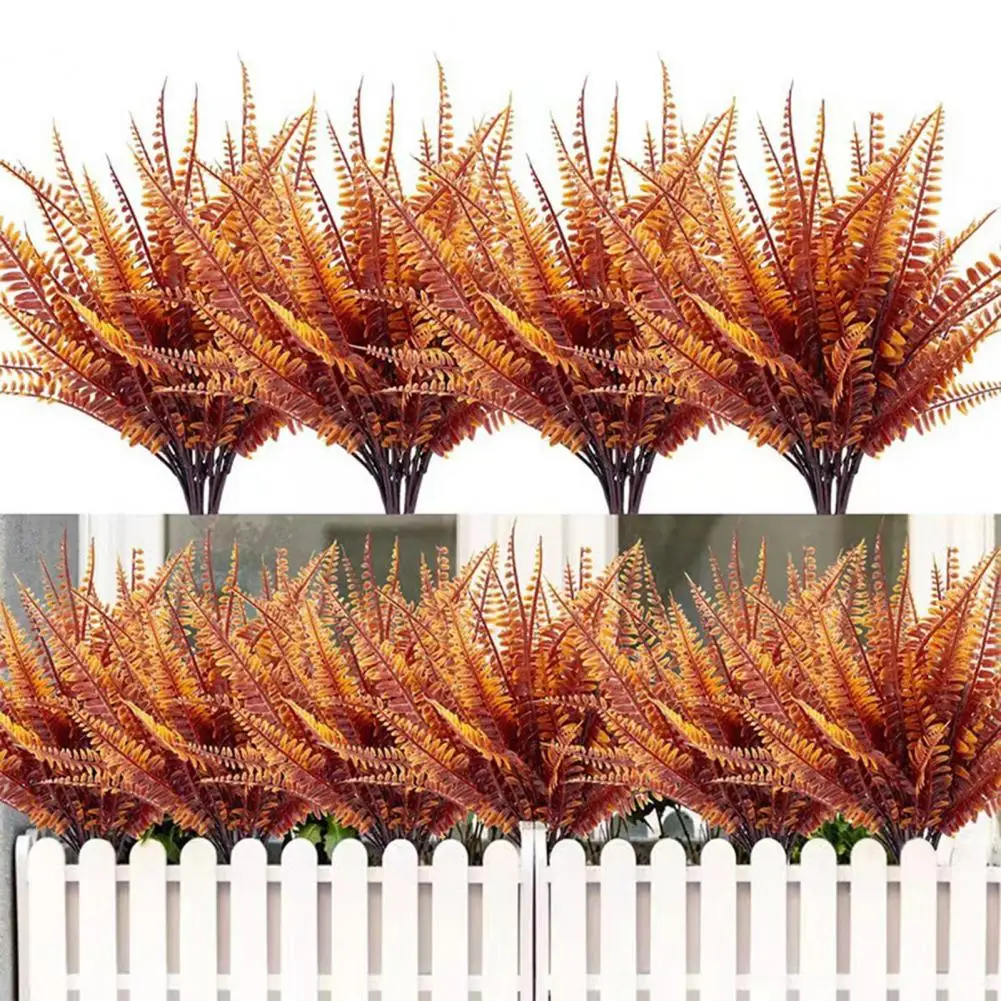 Life-size Faux Fern Realistic Artificial Ferns Branches for Indoor Outdoor Garden Decor Set of 10 Uv Resistant Plastic Faux