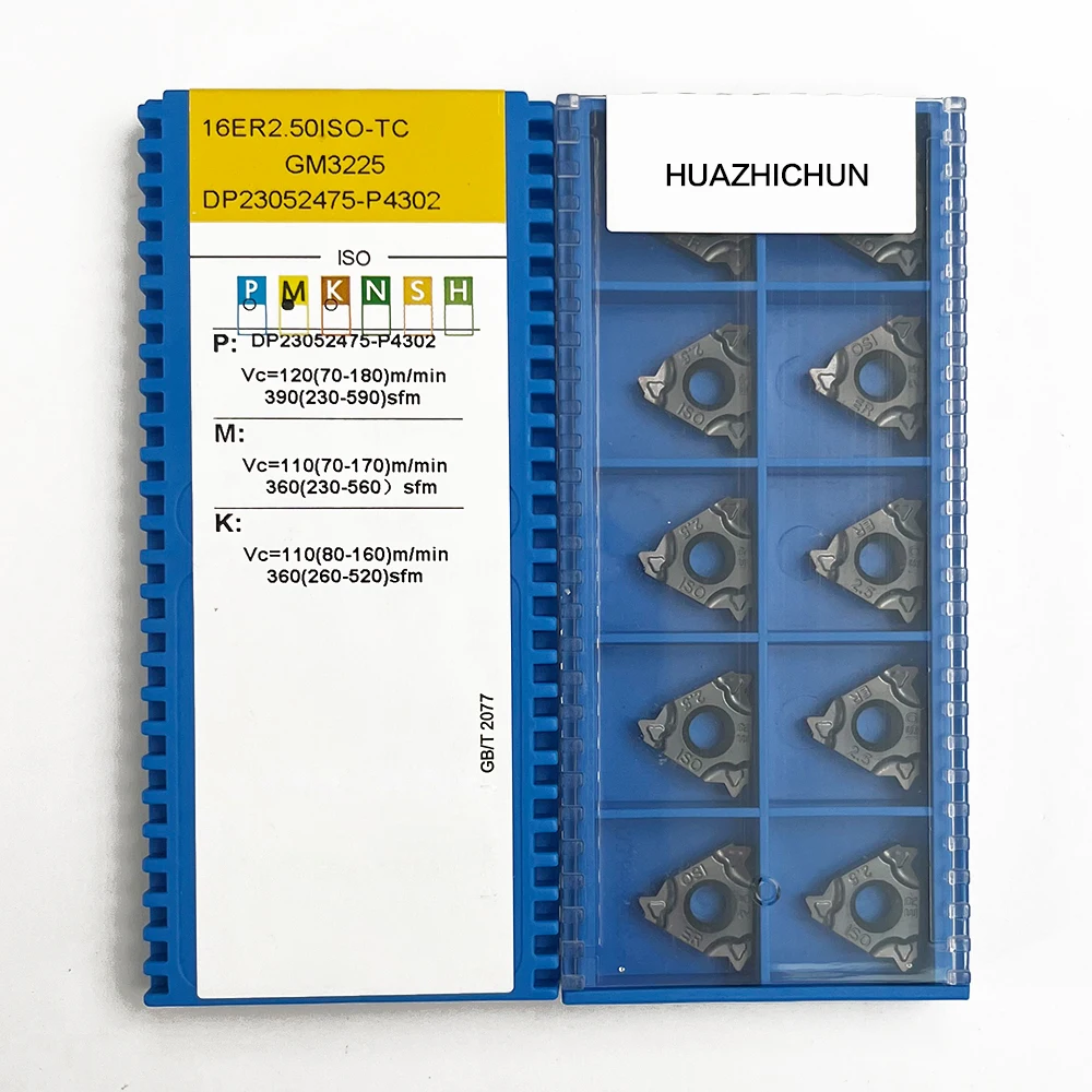 

HUAZHICHUN 16ER2.50ISO-TC GM3225 Carbide Inserts Milling Cutter Tool