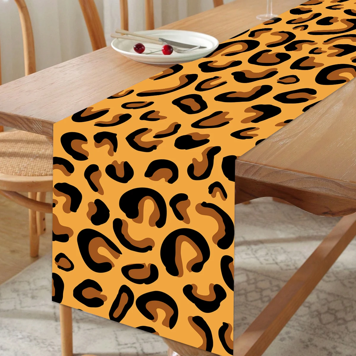 Animal Leopard Print Table Runner Cow Cheetah Table Cover Jungle Safari Wild One Birthday Party Supplies Kids 1st Party Decors