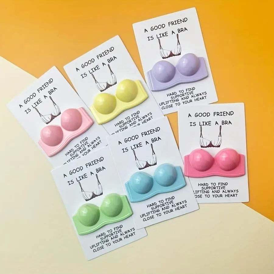 1-100 peças "Um bom amigo é como um sutiã" - Cartão de presente de abraço de bolso de sutiã romance e divertido: espalhar alegria em uma maneira divertida e positiva em qualquer tim