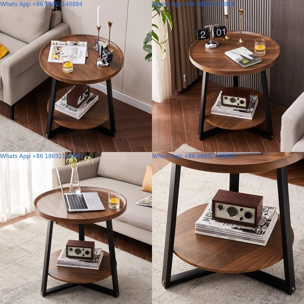 

Modern minimalist double deck coffee table for small living room bedroom sofa side table creative design