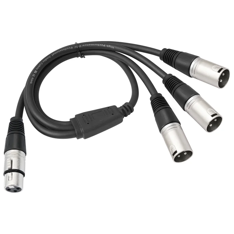 ABGI-3 Male Y Splitter Cable For Mixer Microphone, 3Pin XLR Female 3 Way XLR Splitter
