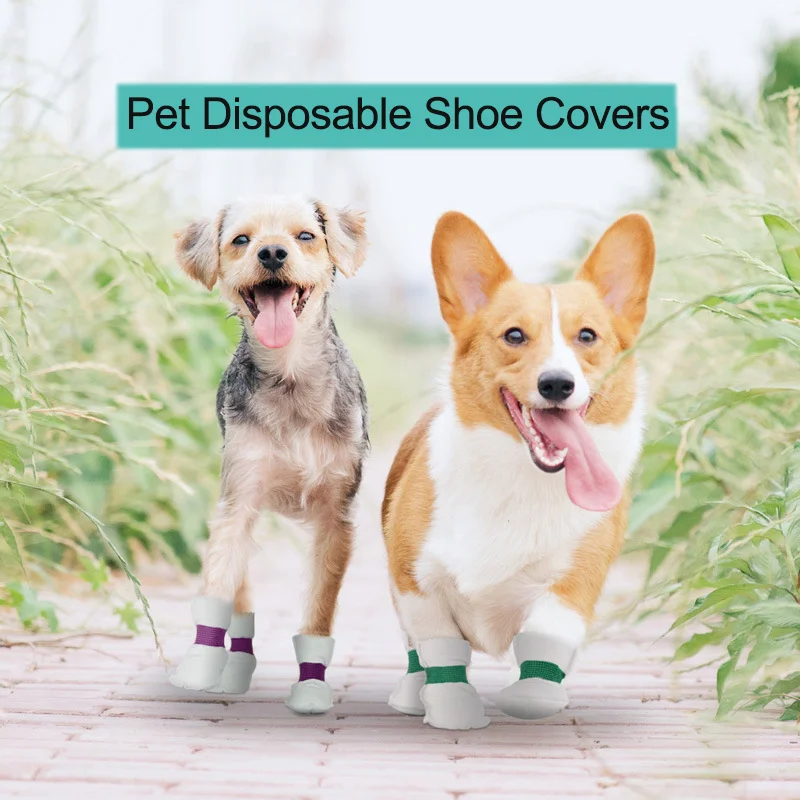 Cats Dog Foot Shoes Waterproof Breathable Disposable Pet Shoe Covers Protective Anti-dirty Adjustable Outdoor Walking Rain Shoes