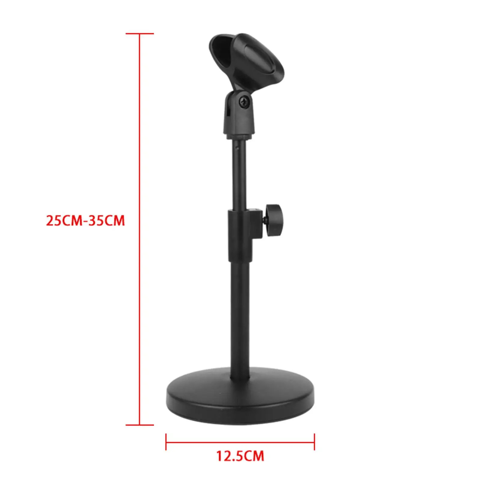 Desk Mic Stand Sturdy Fixed Clip Stable Holder Adjustable Height Foldable Tripod Mic Clip Holder Universal for Lectures Phone