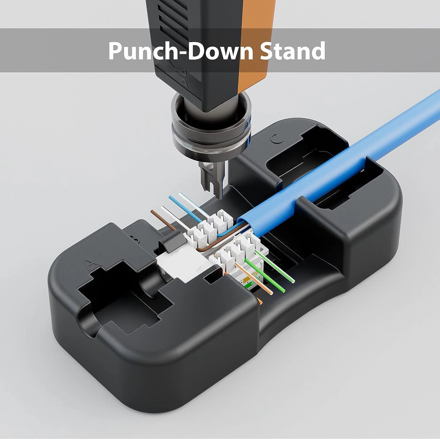 ZoeRax Cat6 Keystone Jack RJ45 Keystone Jack and Keystone Punch Down Stand,90-Degree Jack(Not compatible with Patch Panel)