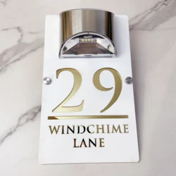 Solar LED House Number Sign Outdoor Address Plaque Custom Solar-Powered Lighted Number Plate House Decoration for Wall sign