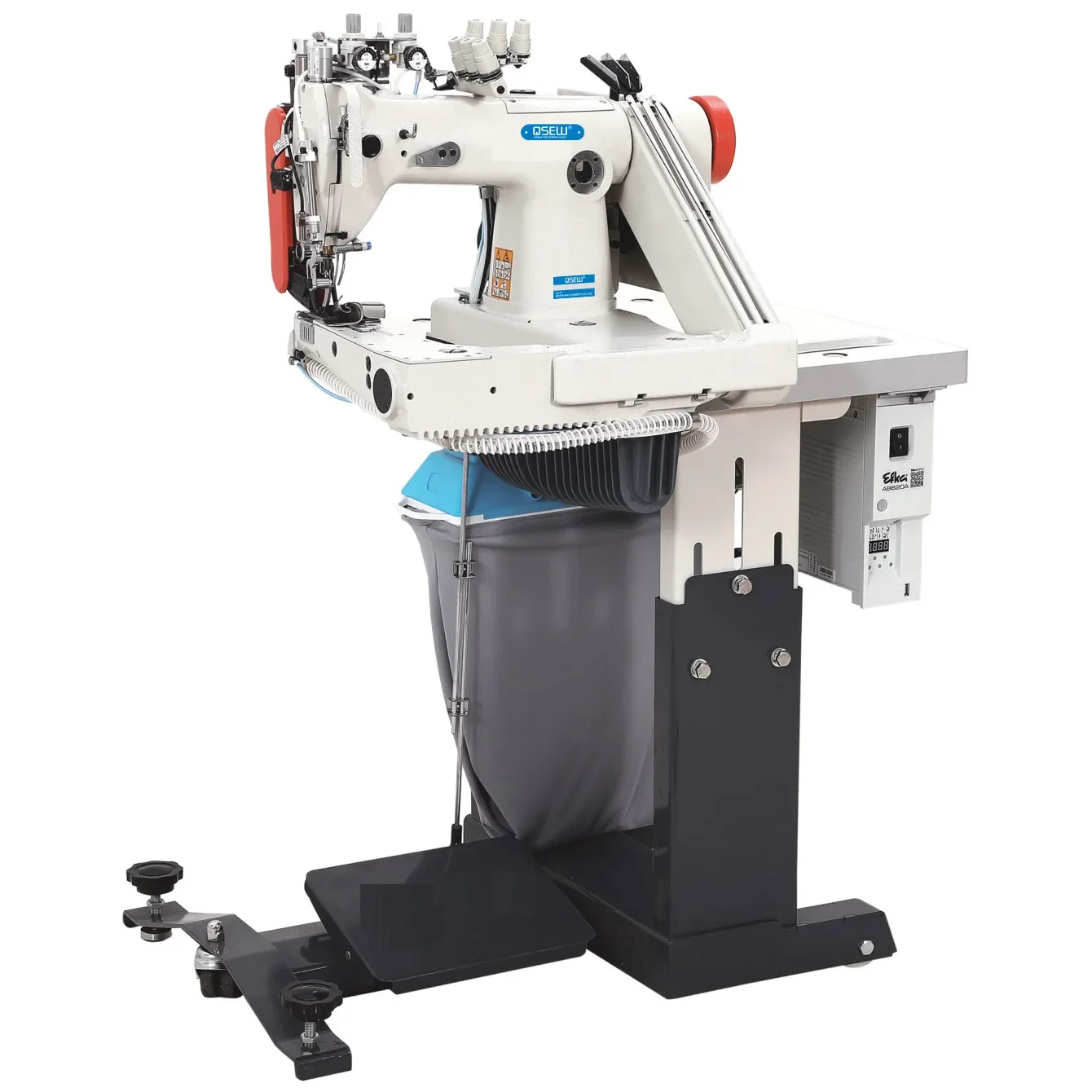 QS-9578 T shirt jeans Automatic double  Feed off the arm Chainstitch Industrial Sewing Machine Pneumatic Puller