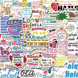 50PCS Spanish Motivational 2 Sticker Suitcase Scrapbook Y2k Home Decoration Coffee Skateboard Classic Notebook Graffiti Decals