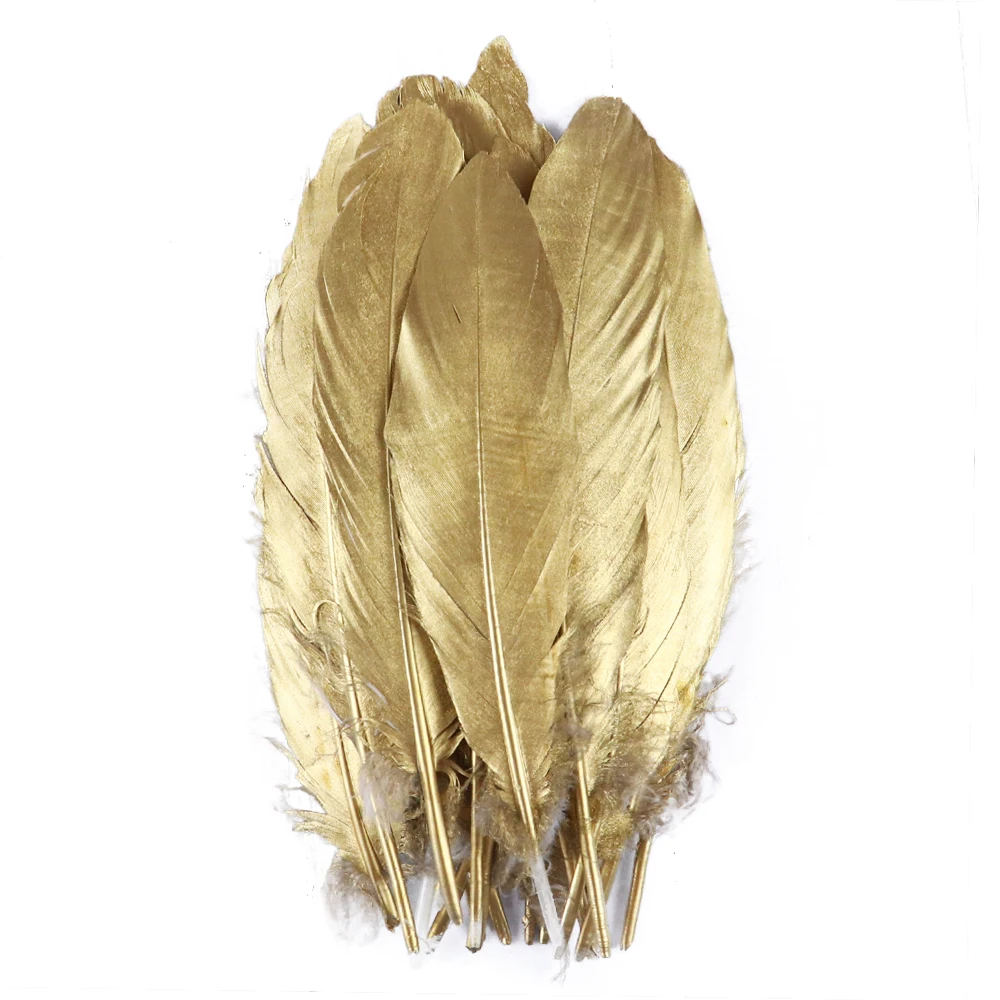 10pcs Gold Silver Goose Feather Natural Swan Plumes for Golden Feathers Table Centerpieces Wedding Party Decoration