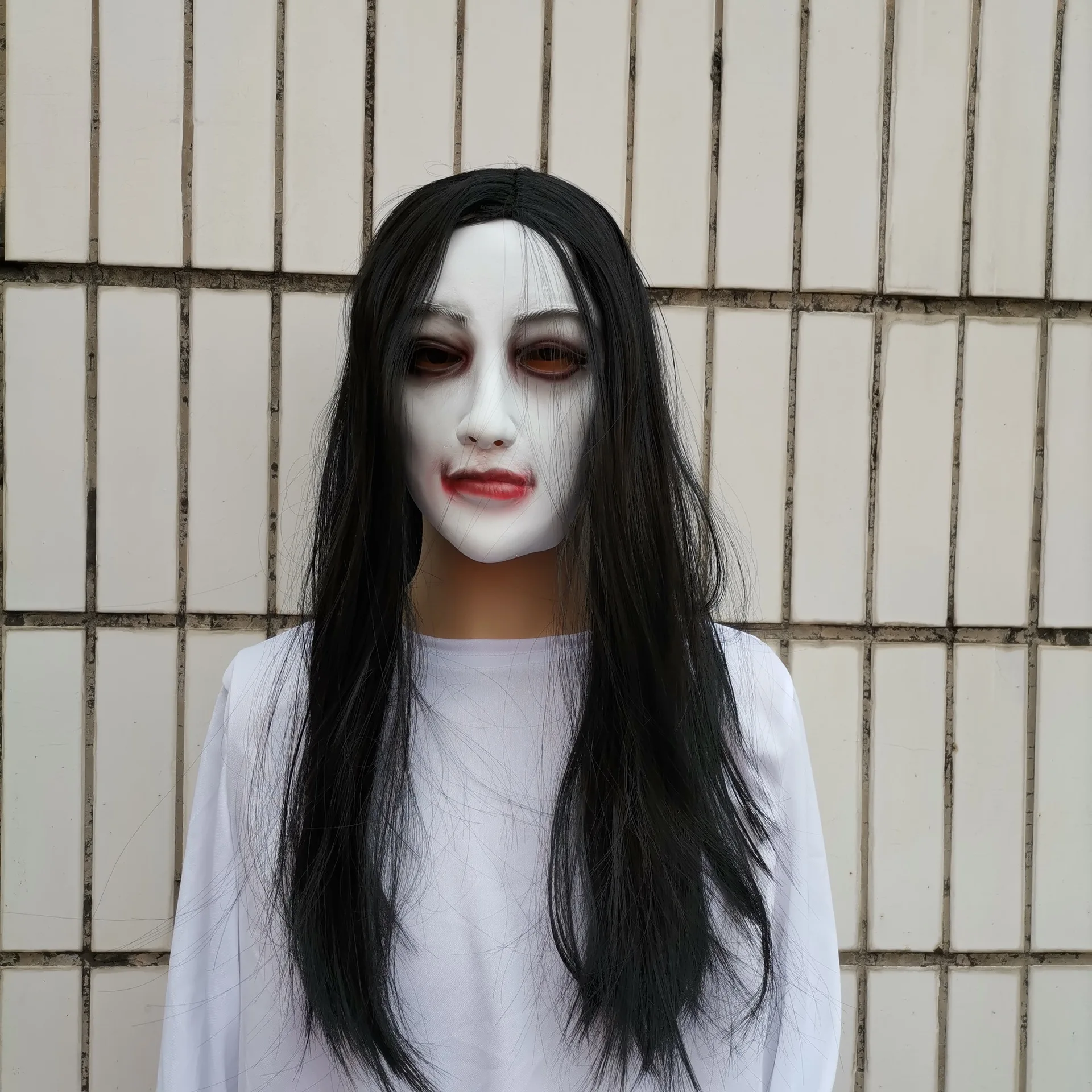 Funny Grinning Ghost Mask Escape Room Script Haunted House Props Action Board Game Costumes Decorations Wigs Devil Party Props