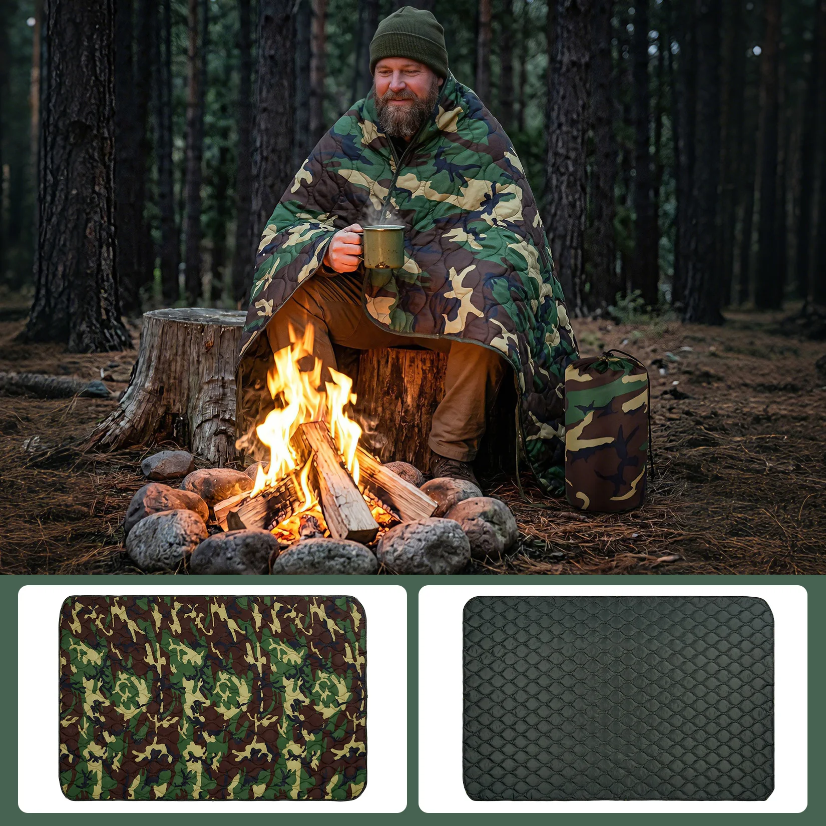 Camouflage Camping Blanket, 78 - огляд і ціна Outdoor Hunting Blanket