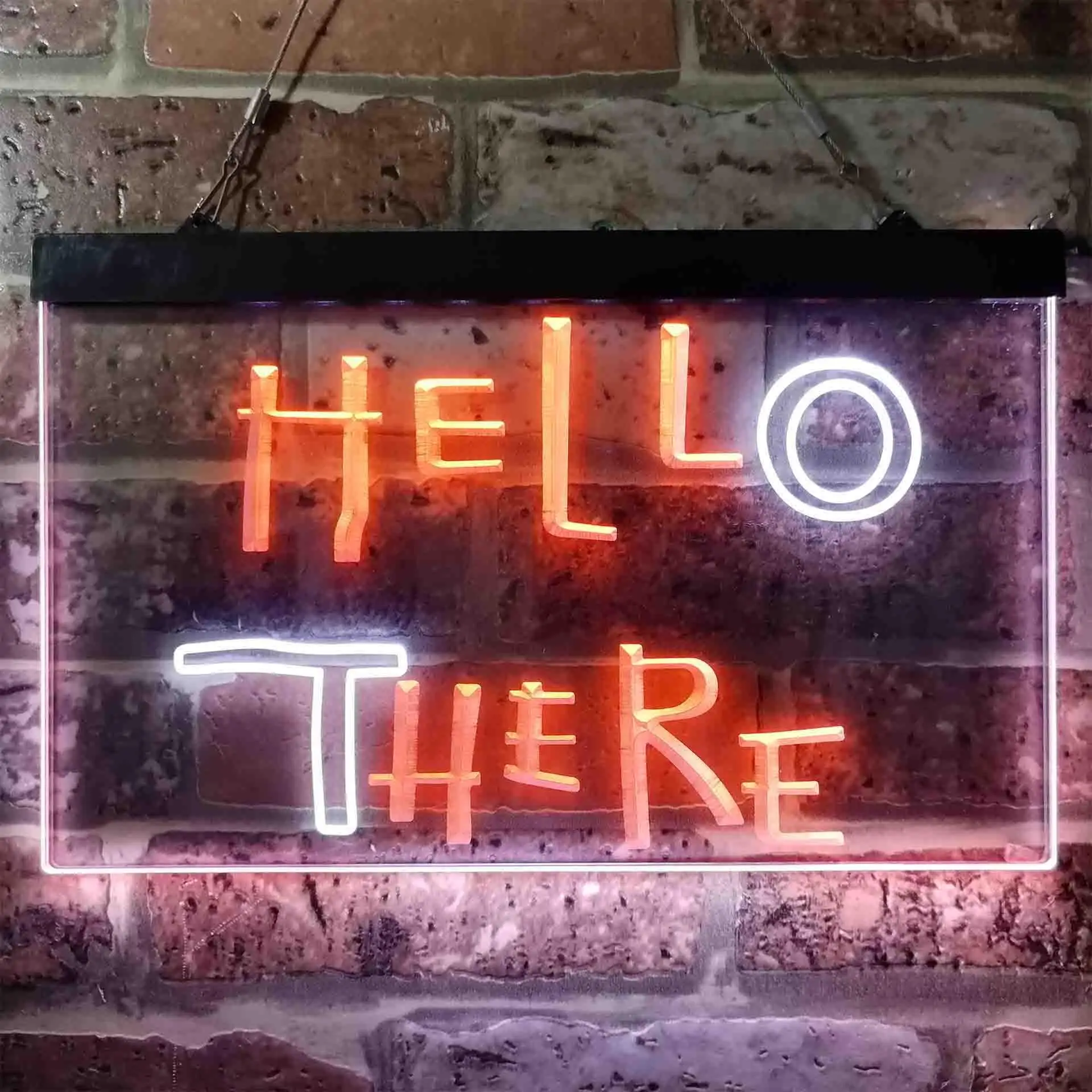 Hell Here, Hello There Fun Game Room Dual Color Led Neon Sign st6-i3853