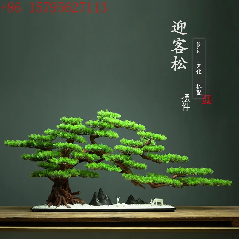 

Новый входной столик в китайском стиле, зеленое растение, микропейзаж, ландшафтный дизайн, имитация гостиной, бонсай, отель, добро пожаловать, сосна