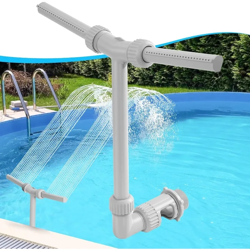 

Pool Fountain Dual Spray Water Fountains for Above Ground/Inground Pools High-Pressure Waterfall Pool Sprinkler Pool Accessories