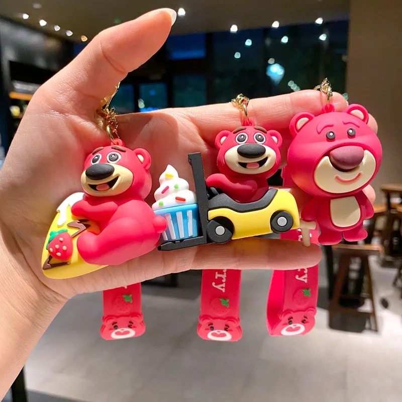 Personaggio dei cartoni animati S Lotso portachiavi bambola in Silicone Cute Car portachiavi ciondolo ragazza cuore borsa accessori gioielli regalo