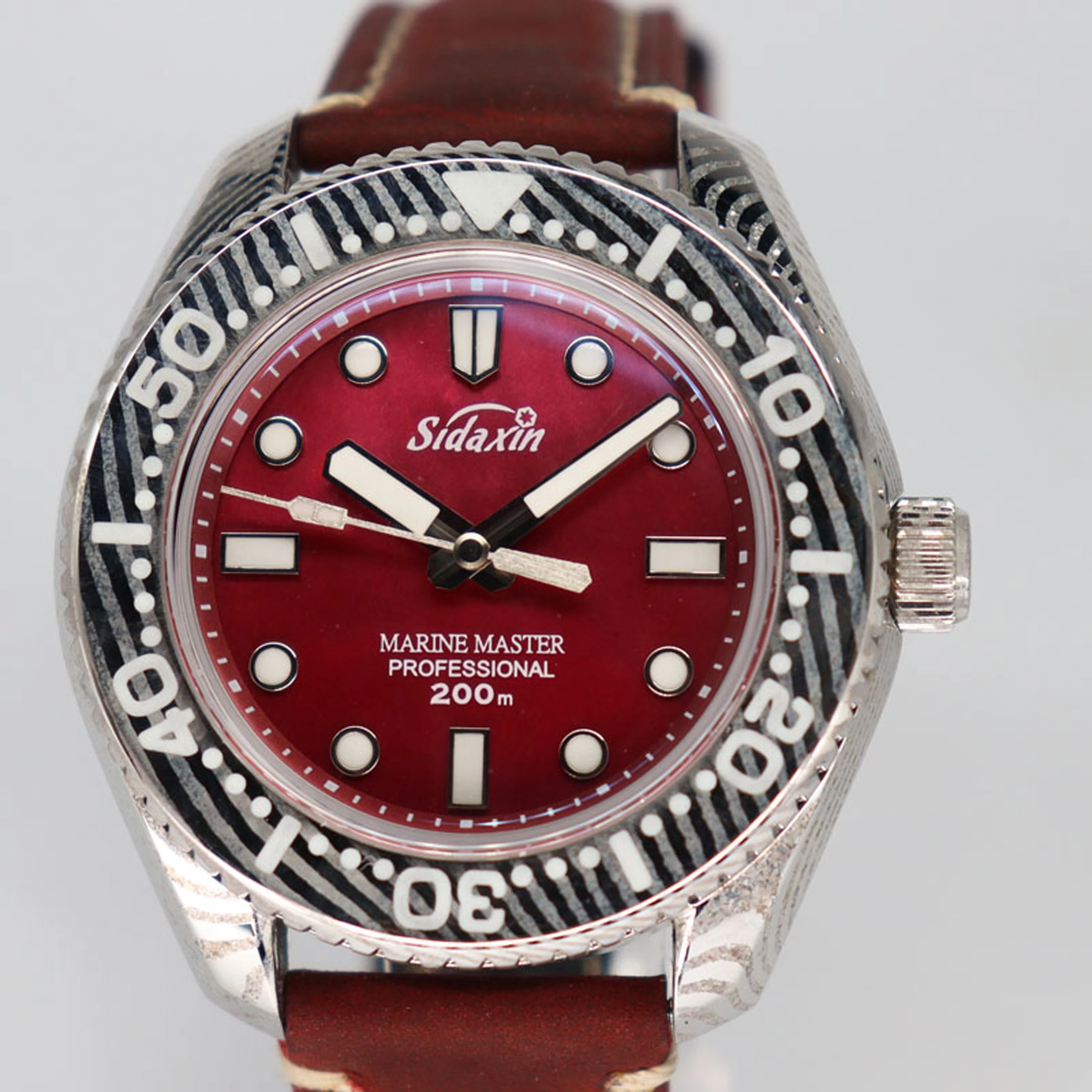 SIDAXIN Customization  Automatic mechanical Damascus watch with sapphire Crystal MOP/Meteorite dial - view 2
