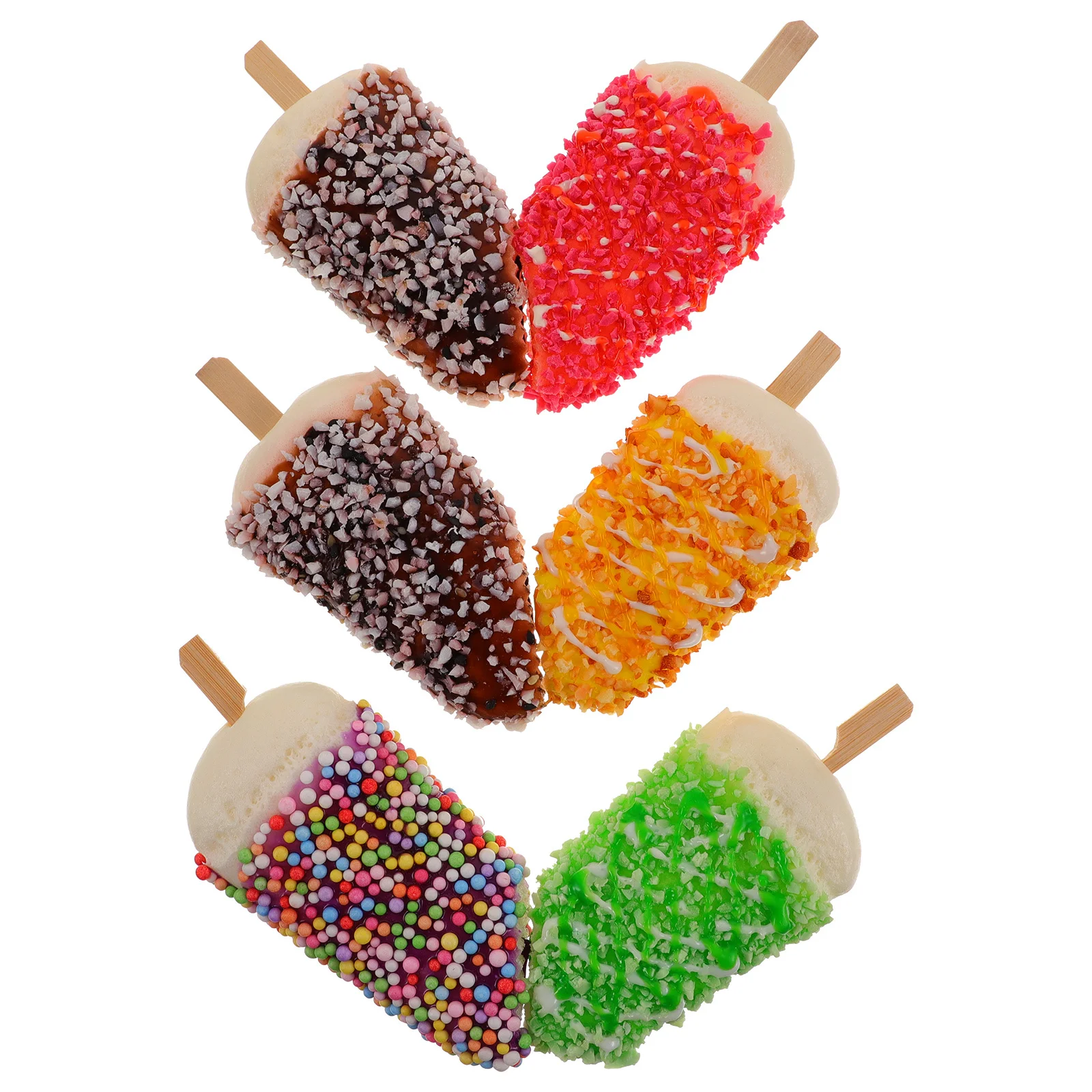 6Pcs Artificial Ice Cream Props Widely Used in Early Childhood Teaching Photography Film Fake Ice Cream Photo Prop