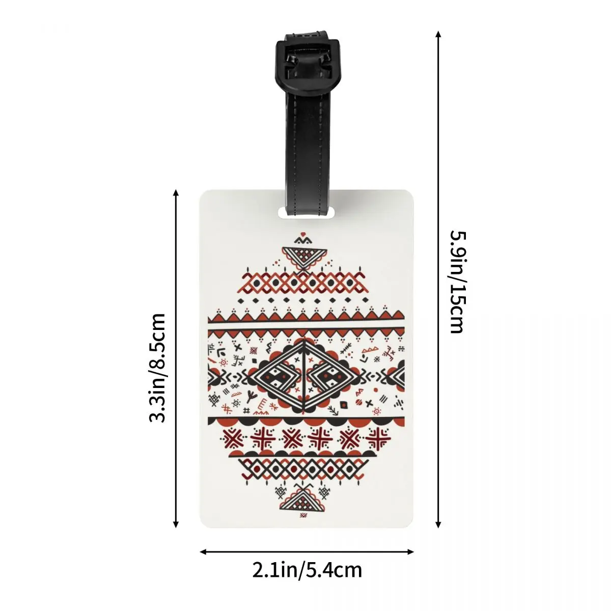 Custom Kabyle Amazigh Pattern Luggage Tag Berber Art Symbol Suitcase Baggage Privacy Cover ID Label