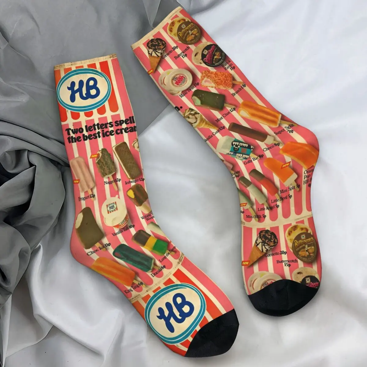 Sweet Ice Cream Socks British Funny Stockings Women Men Warm Soft Climbing Socks Winter Pattern Non Slip Socks