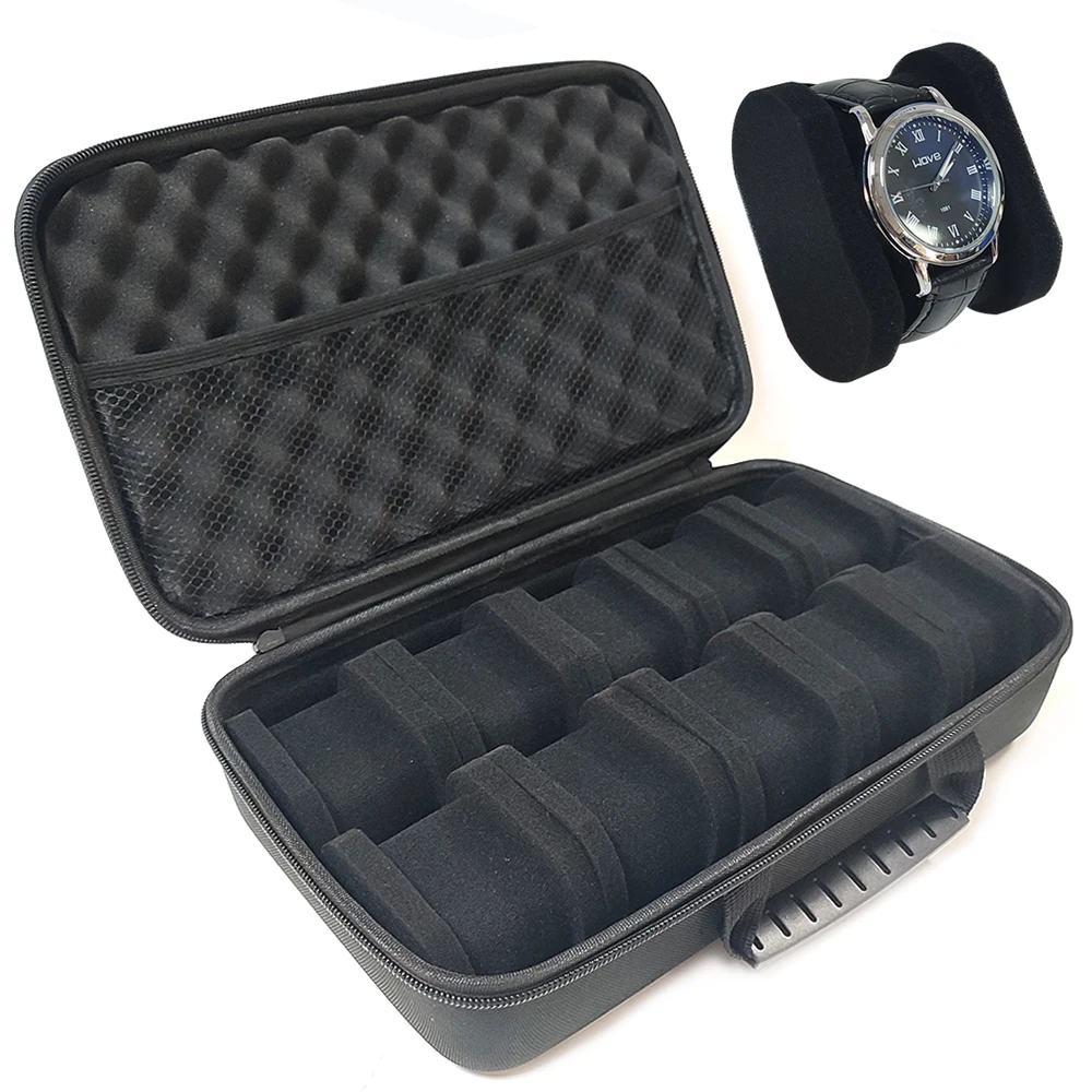 Watch Storage Box 8/10/15/18 Slot Cabinet Portable Jewelry Bag Watches Display Smart Watch Travel Case Waterproof EVA Holder Box