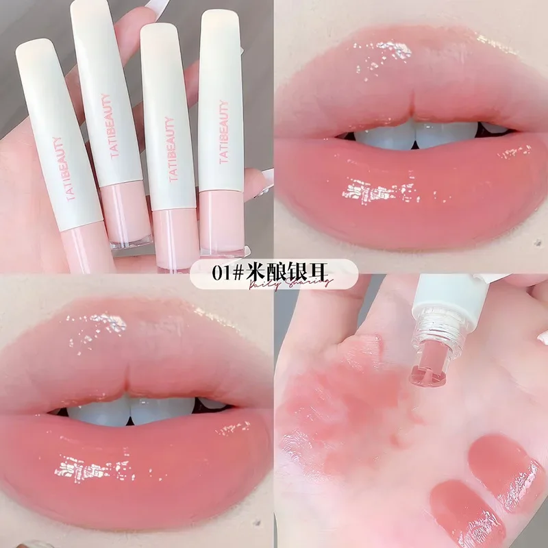 Lip Cream Essence Shuiguang Lipstick Lip Glaze Mirror Mouth rossetto rosso primavera estate Tender Pink Student Girls' Cosmetics