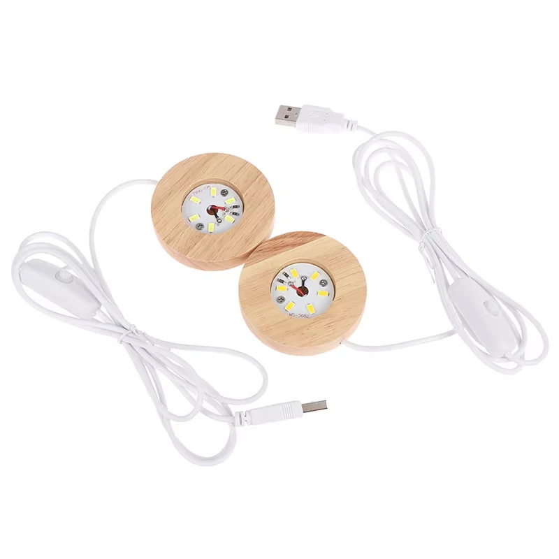 الخشب سطح المكتب أضواء الزخرفية مزهرية مضيئة مزودة بقاعدة ضوء الليل خشبية Led Usb عرض ضوء عرض موقف حامل مصباح مصباح الفن حلية